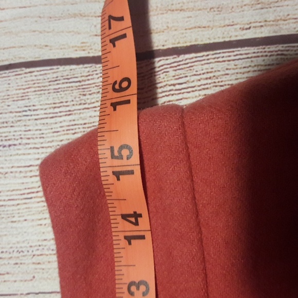 J. Crew Factory wool viscose blend lined  midi coral color skirt size 4 - Picture 8 of 10